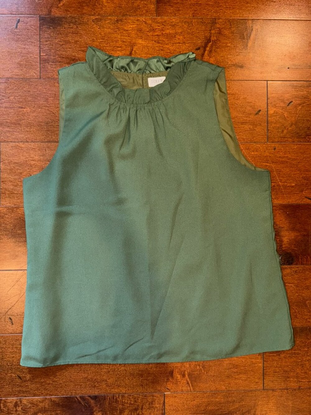 JCrew Sleeveless Blouse in olive green Medium